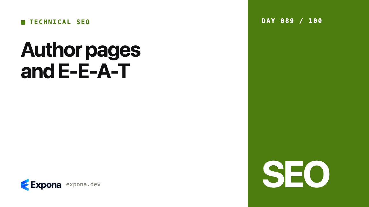 Author pages and E-E-A-T in Technical SEO for Developers