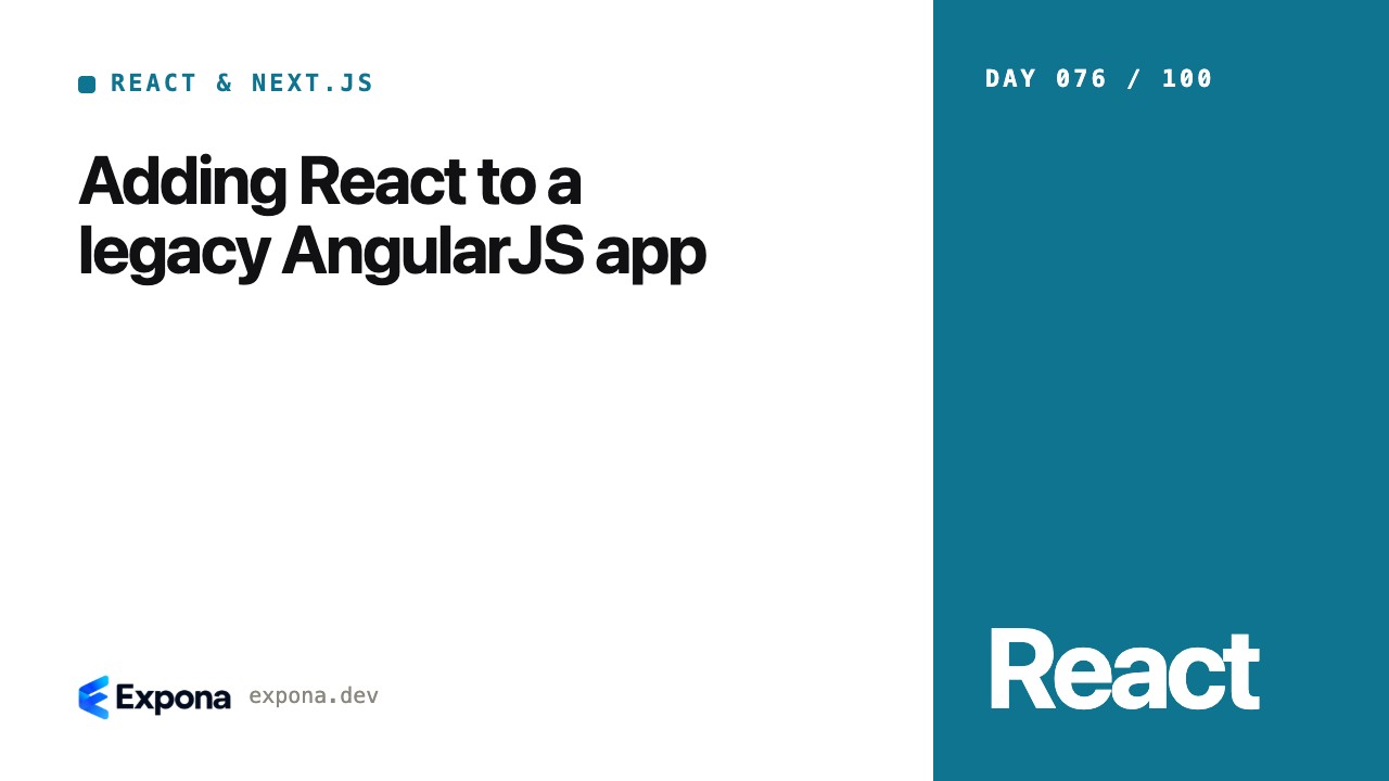 Adding React to a legacy AngularJS app, explained simply