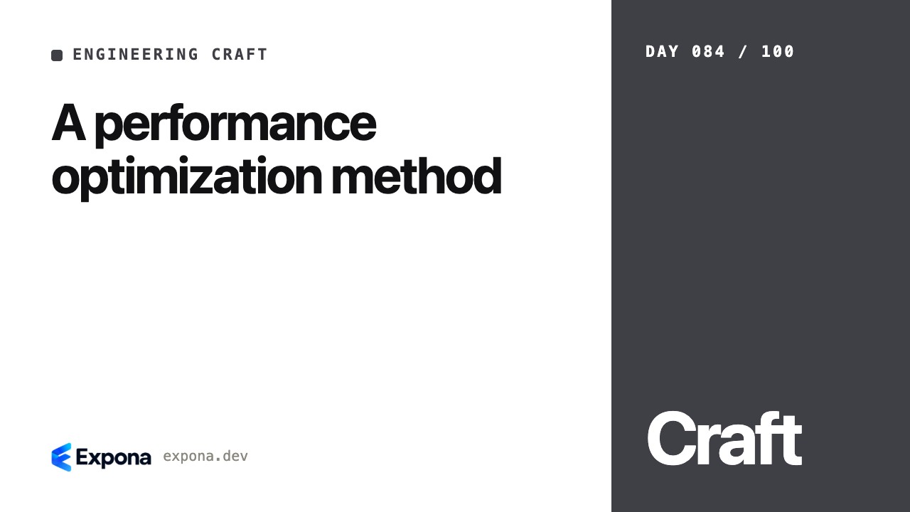 A performance optimization method: a step-by-step guide