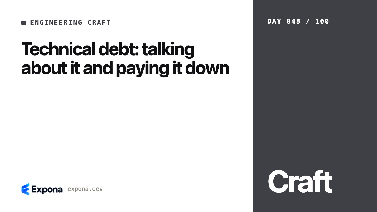 Technical debt: talking about it and paying it down