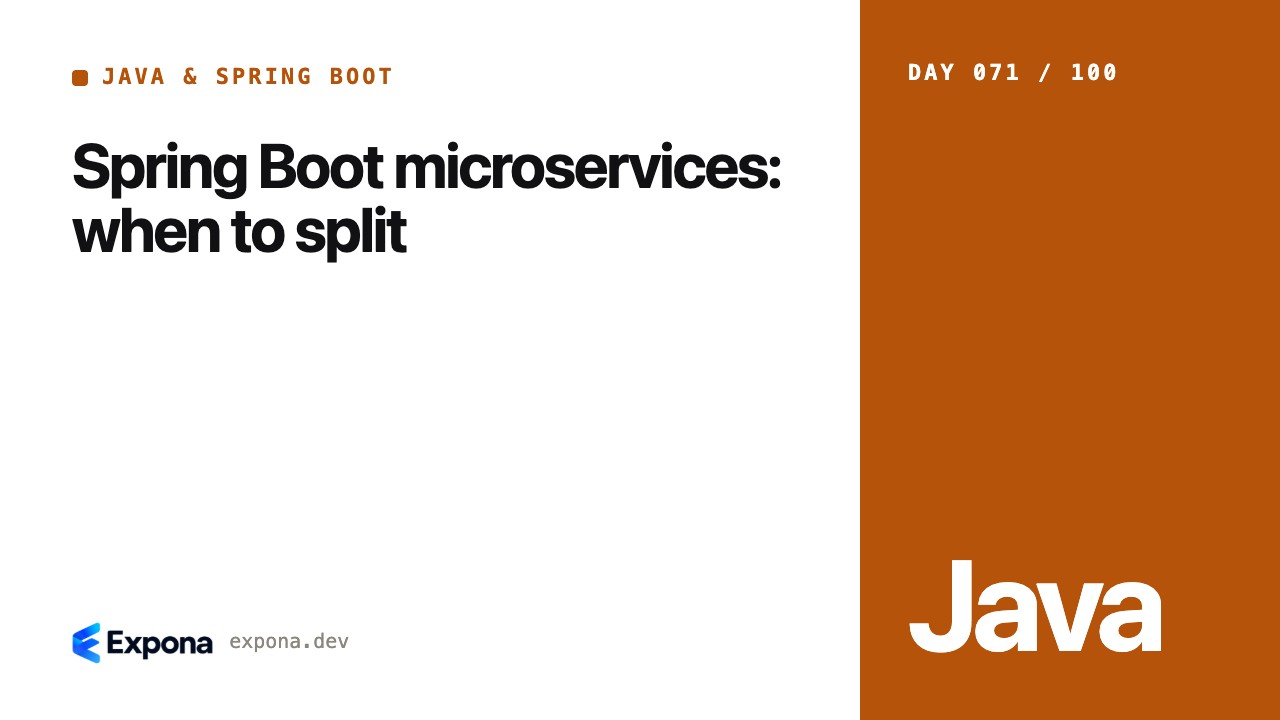 Spring Boot microservices: when to split for production