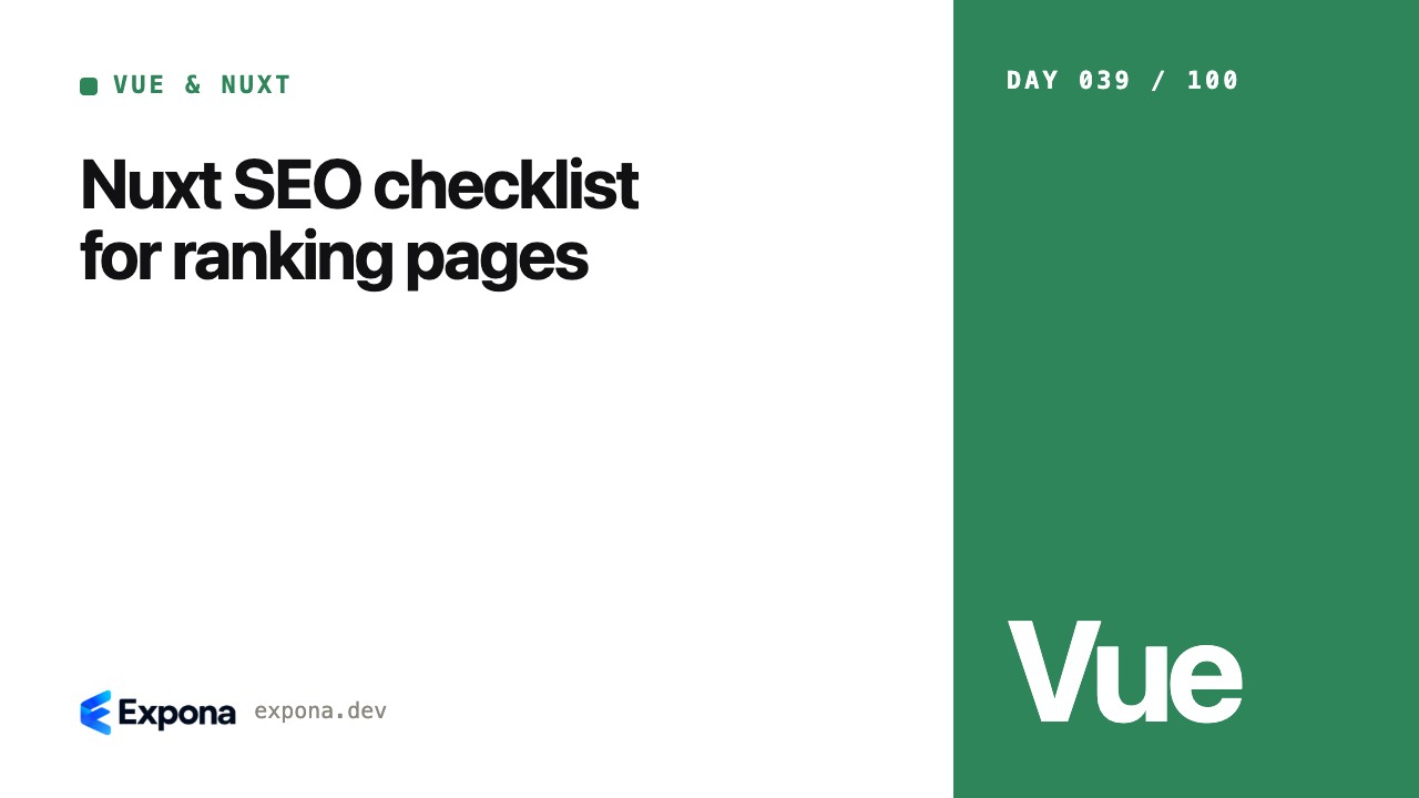 Nuxt SEO checklist for ranking pages: a practical guide