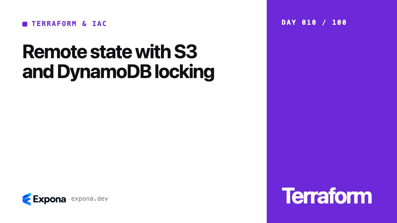 Remote state with S3 and DynamoDB locking for production