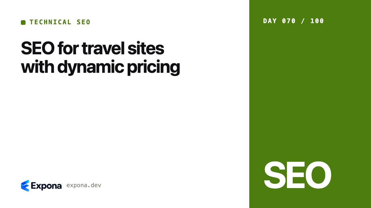 SEO for travel sites with dynamic pricing for production