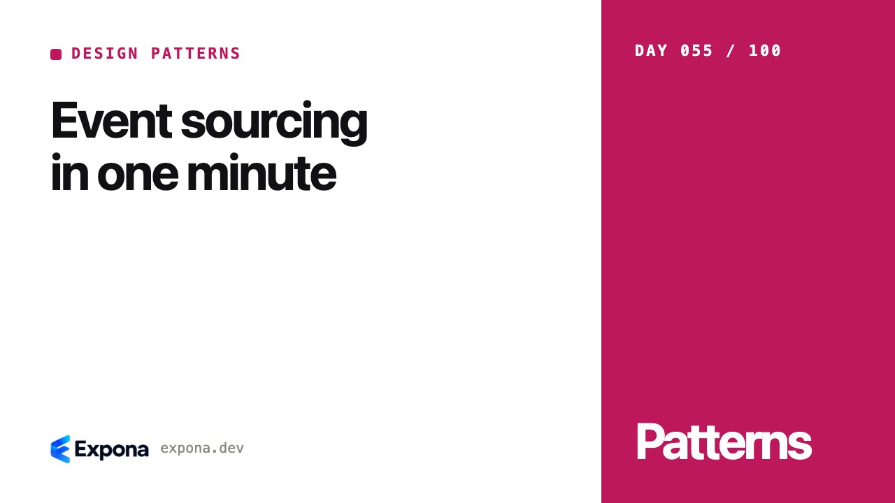 Event sourcing in one minute: what developers should know