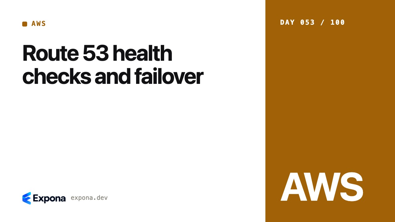 Route 53 health checks and failover in AWS for Developers