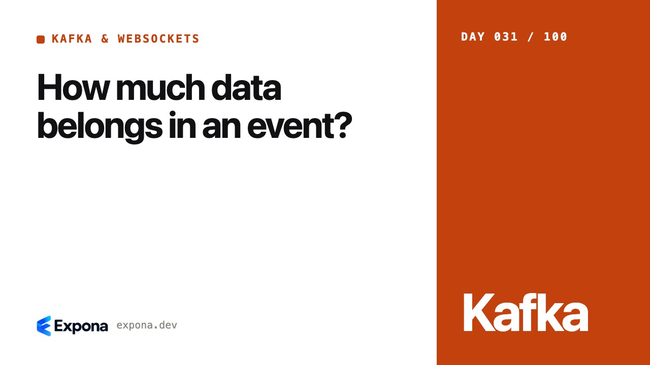 How much data belongs in an event in Kafka & WebSockets