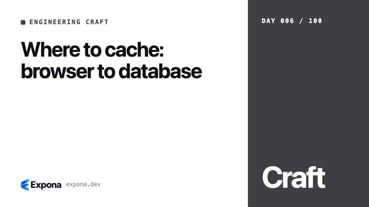 Where to cache: browser to database in Engineering Craft