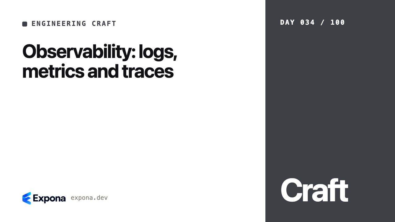 Observability: logs, metrics and traces, explained simply