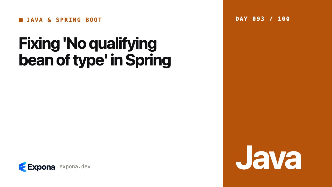 Fixing 'No qualifying bean of type' in Spring explained