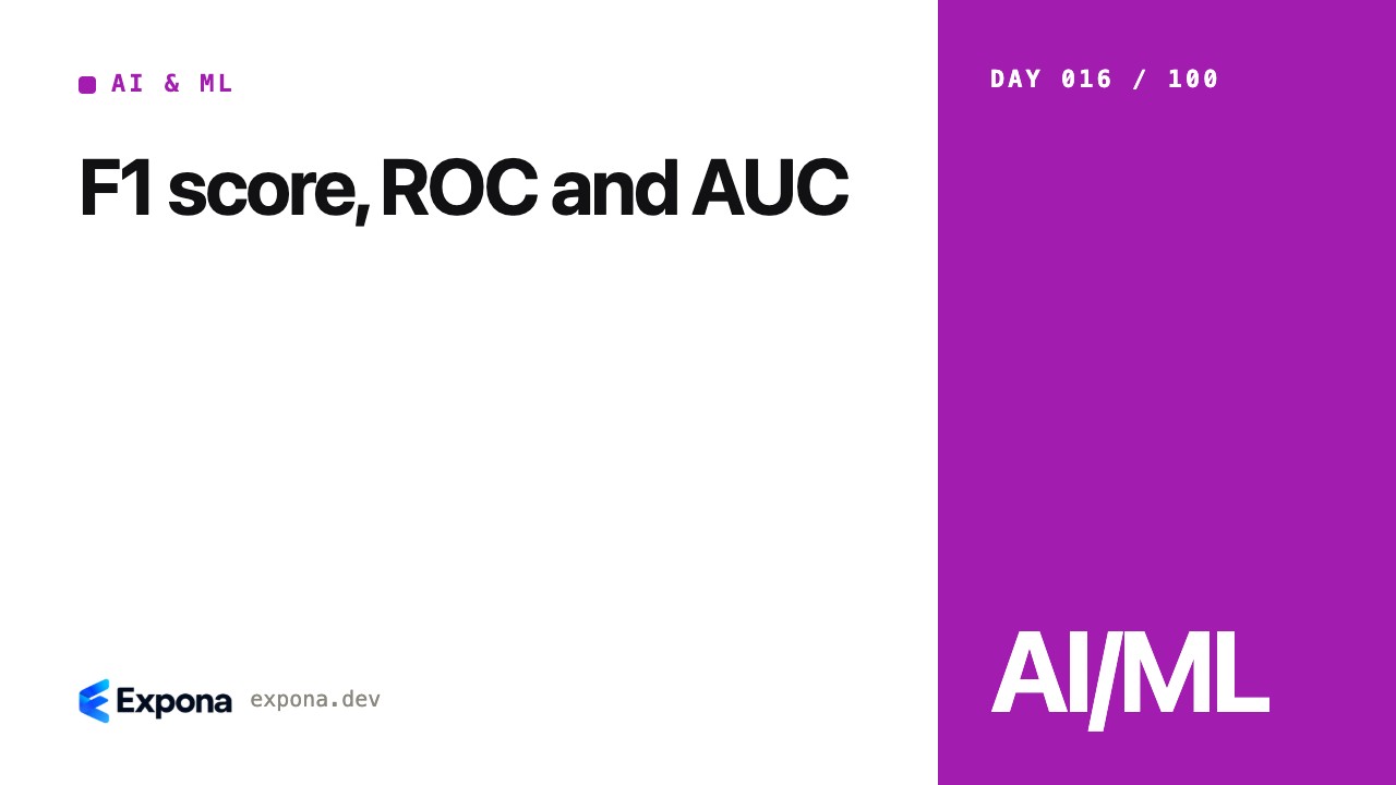 F1 score, ROC and AUC in Practical AI & Machine Learning