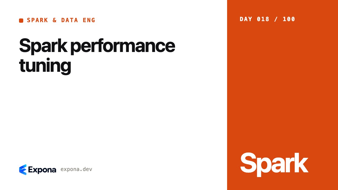 Spark performance tuning for Spark & Data Eng developers