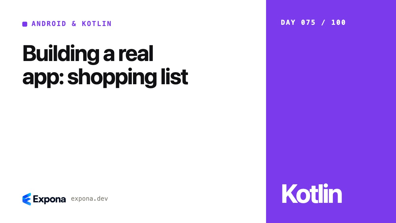 Building a real app: shopping list — a step-by-step guide