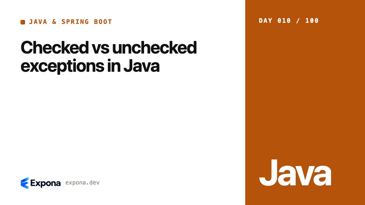 Checked vs unchecked exceptions in Java, explained simply
