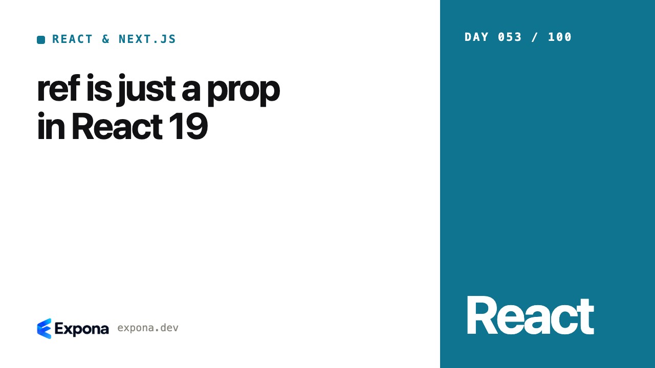ref is just a prop in React 19: best practices explained