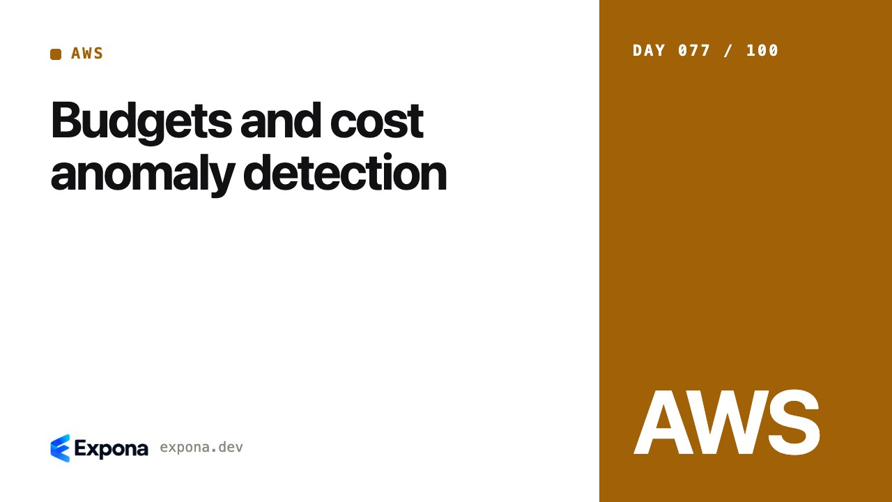 Budgets and cost anomaly detection in AWS for Developers