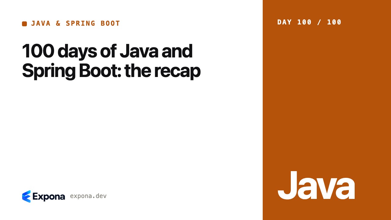 100 days of Java and Spring Boot: the recap in practice