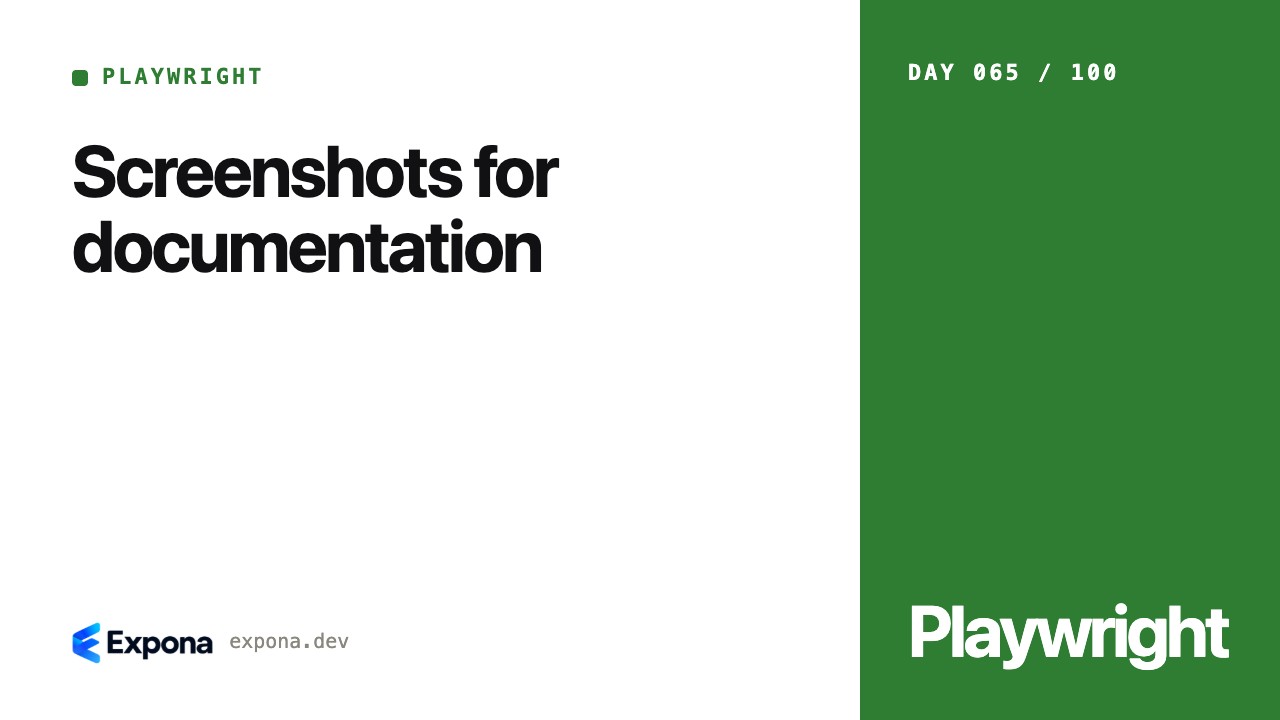 Screenshots for documentation for Playwright developers