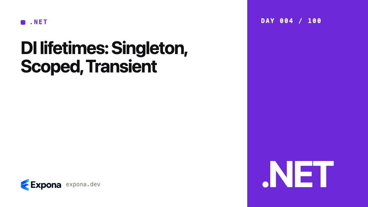 DI lifetimes: Singleton, Scoped, Transient — a deep dive