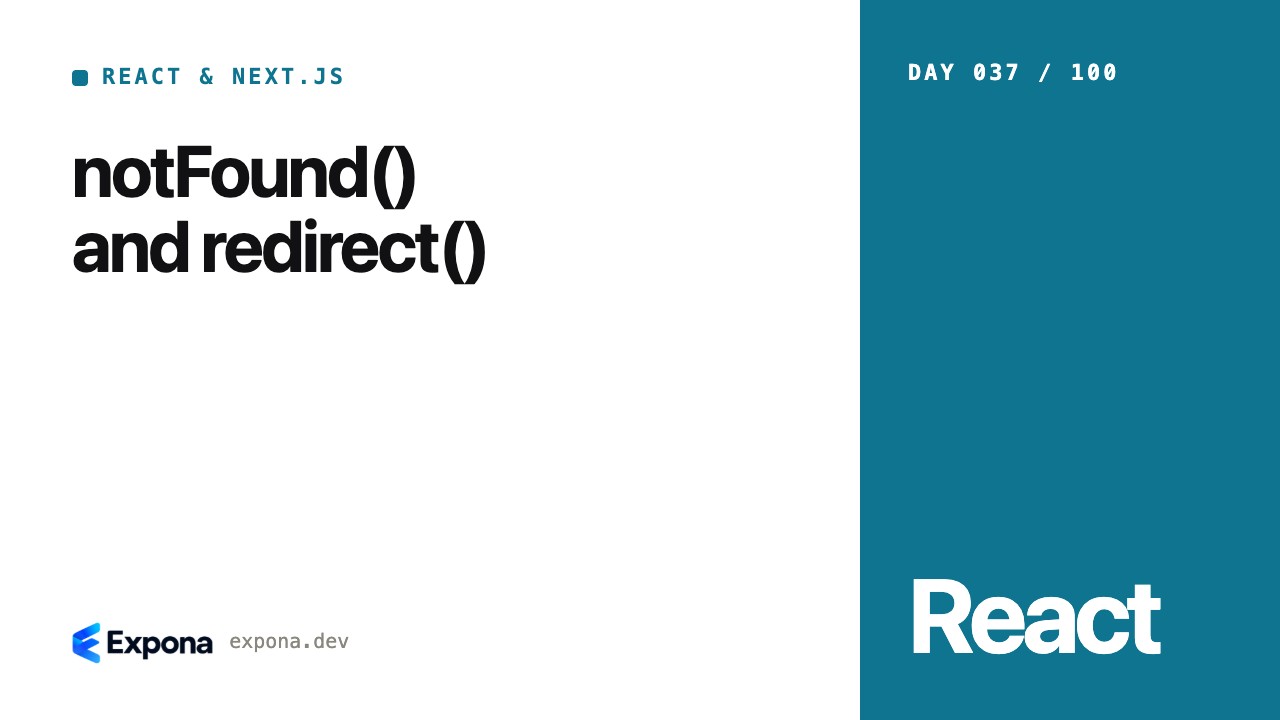 notFound() and redirect() for React & Next.js developers