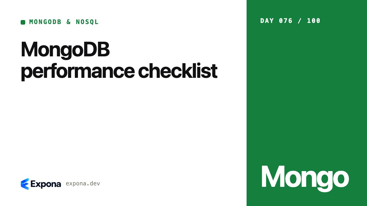 MongoDB performance checklist: best practices explained