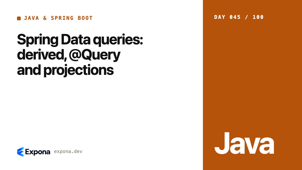 Spring Data queries: derived, @Query and projections