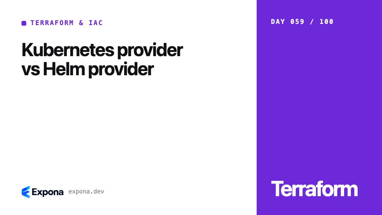 Kubernetes provider vs Helm provider in Terraform & IaC