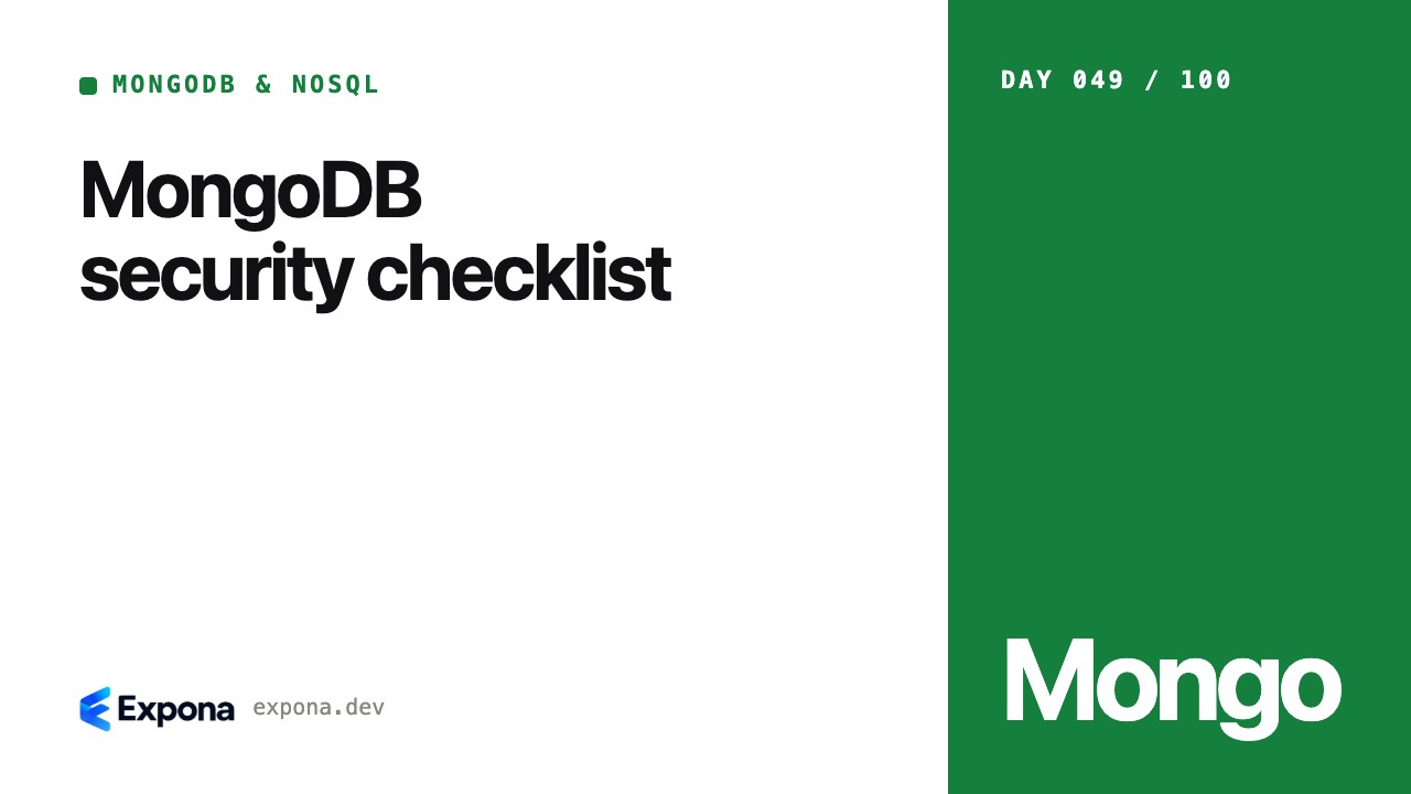 MongoDB security checklist: patterns, pitfalls and fixes