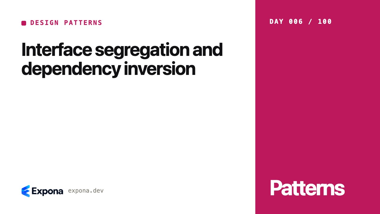 Interface segregation and dependency inversion explained