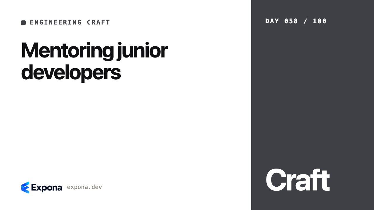 Mentoring junior developers: what developers should know