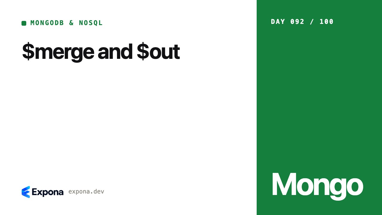 $merge and $out: MongoDB & NoSQL lessons from production