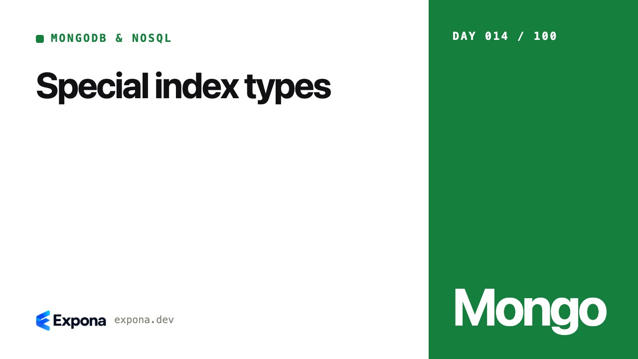 Special index types: a practical MongoDB & NoSQL guide