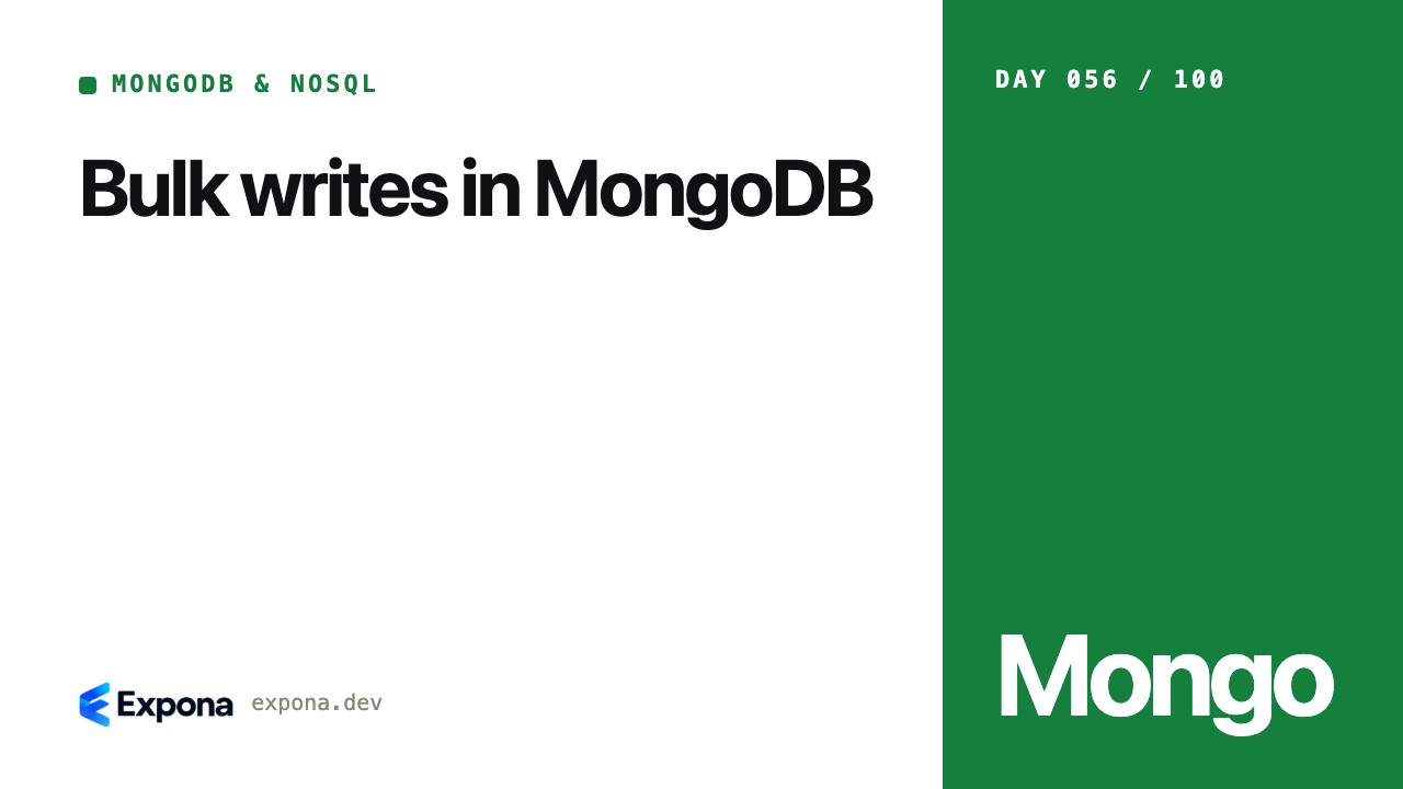 Bulk writes in MongoDB in MongoDB, NoSQL & Data Modeling