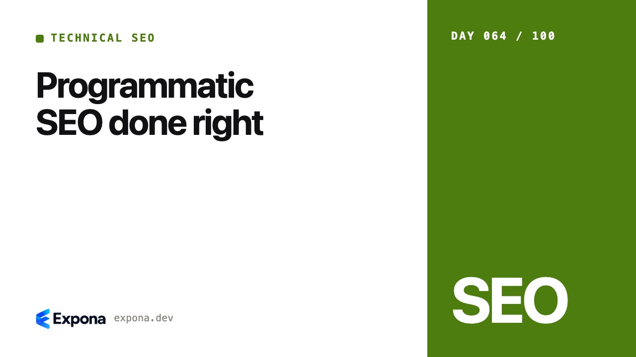 Programmatic SEO done right for Technical SEO developers