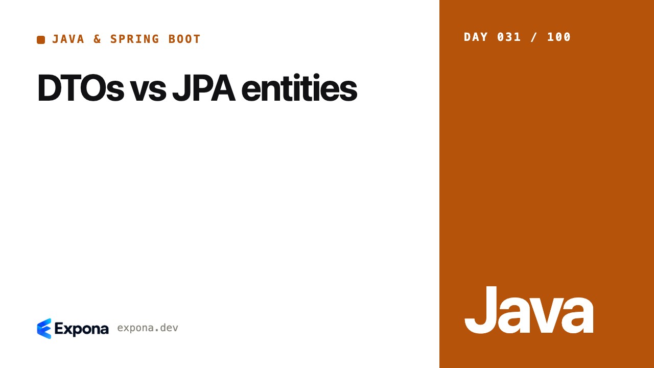 DTOs vs JPA entities: a practical Java & Spring Boot guide