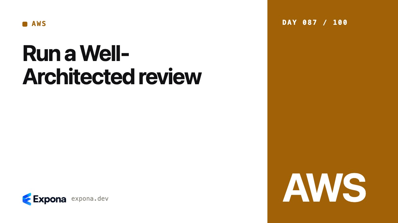 Run a Well-Architected review: a AWS guide for developers