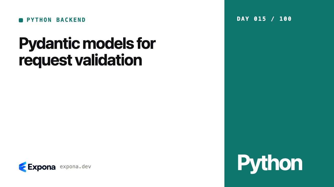 Pydantic models for request validation in Python Backend