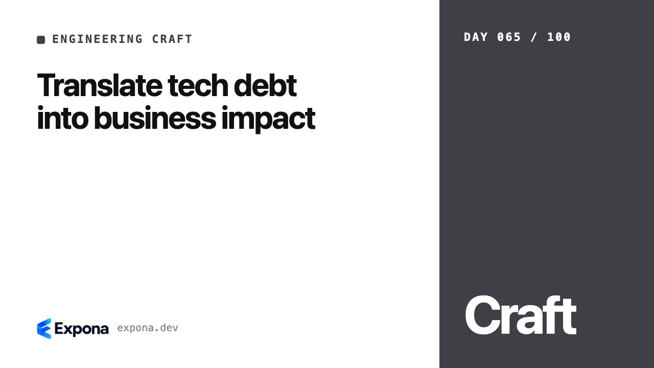 Translate tech debt into business impact for production