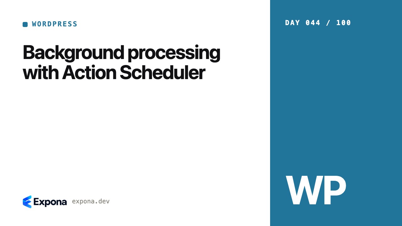 Background processing with Action Scheduler in WordPress