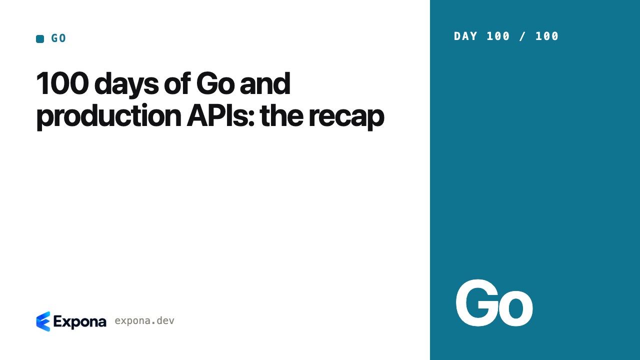 100 days of Go and production APIs: the recap explained