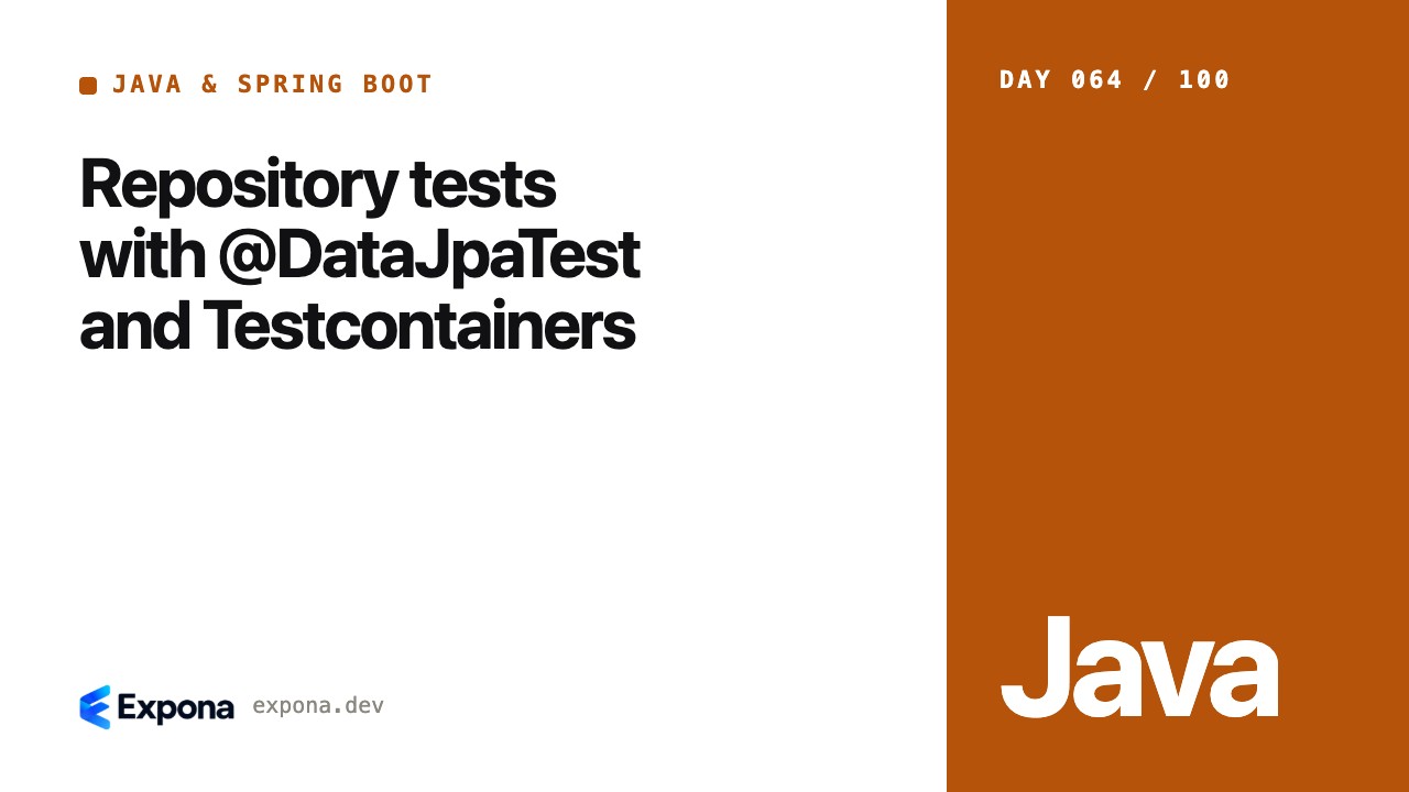 Repository tests with @DataJpaTest and Testcontainers
