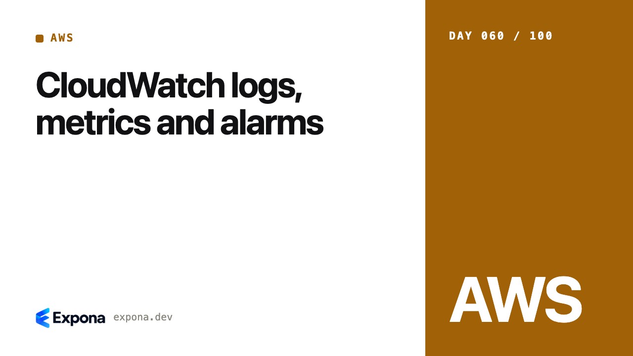 CloudWatch logs, metrics and alarms in AWS for Developers