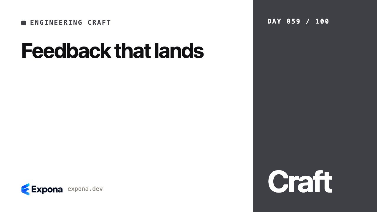 Feedback that lands: a practical Engineering Craft guide