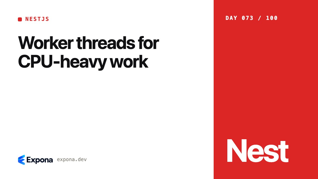 Worker threads for CPU-heavy work for NestJS developers